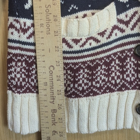 Forever 21 Reindeer Snowflake Fair Isle Cardigan Sweater Cozy Women's Medium - Picture 6 of 6